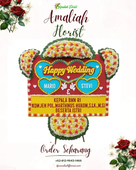 Papan Bunga Pernikahan Bapangan